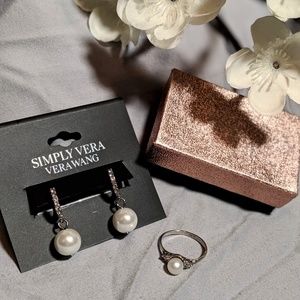 10K Gold Ring + VERA WANG Earrings